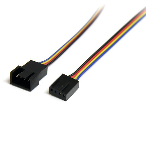 Cable Extensor 0,3m PWM 4 Pines Alimentación Ventilador Fan Placa Base Macho a Hembra