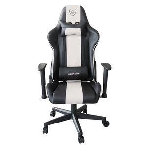 XSPRO-RACING Silla para videojuegos universal Asiento acolchado Negro, Blanco