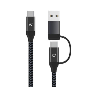 EW9918 cable USB USB 3.2 Gen 1 (3.1 Gen 1) 1 m USB C Negro