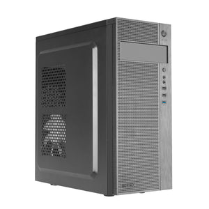 2FERROX, Caja PC Semitorre ATX, Ventilador Lateral 12cm, Rejilla Frontal, Acero, Negro
