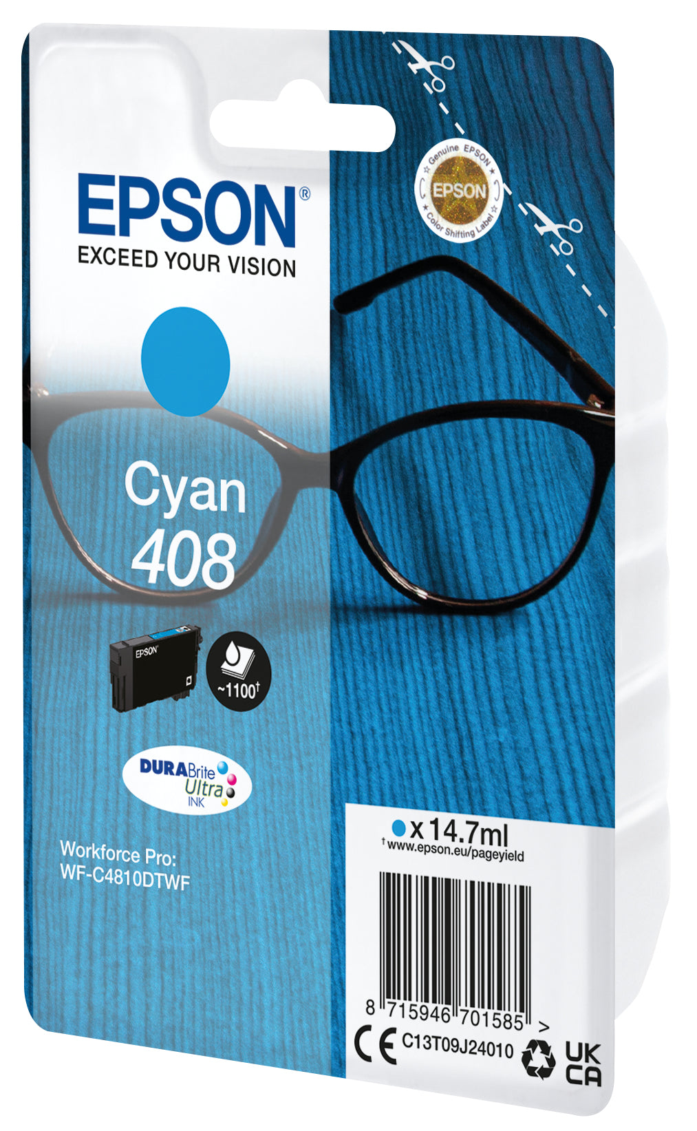 Singlepack Cyan 408 DURABrite Ultra Ink