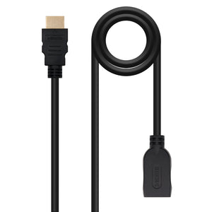 Cable HDMI 2.0 Prolongador A/M-A/H, Negro, 1 m