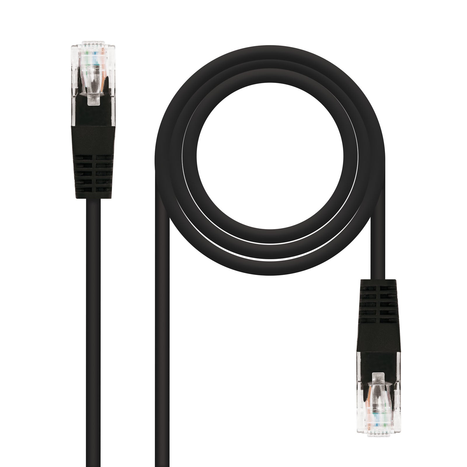 Cable Red Latiguillo RJ45 CAT.6 UTP AWG24, Negro, 30 cm