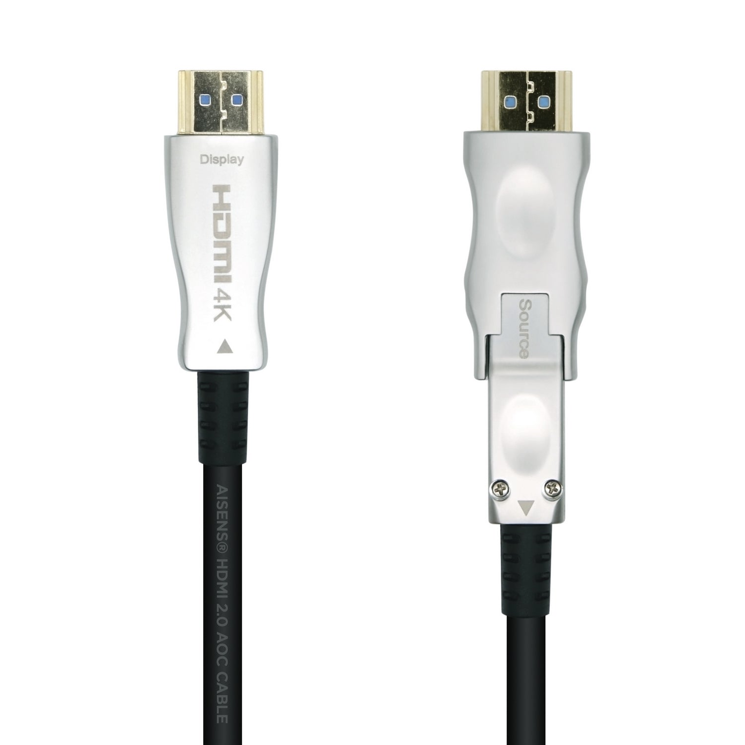 Cable HDMI V2.0 AOC Desmontable Premium Alta Velocidad / HEC 4k@60Hz 4:4:4 18Gbps, A/M-D/A/M, Negro, 50m