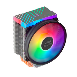 Disipador CPU Dual ARGB, 4 Heatpipes HCT, TDP 160 W, Ventilador Ultra-silencioso PWM 11 cm, MCPU44