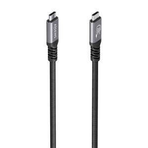 Cable USB 3.2 Gen2 Aluminio 10Gbps 8K@30Hz 5A 100W E-Mark, Tipo USB-C/M-USB-C/M, Negro, 4.0m