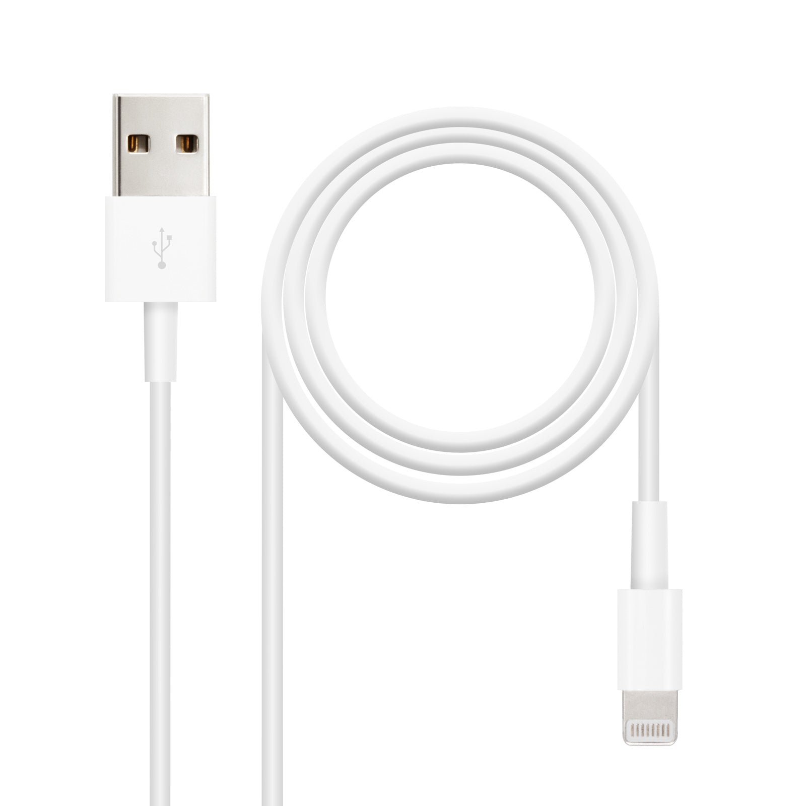 Cable Lightning a USB-A, Lightning/M -USB A/M, Blanco, 50 cm