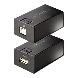 Extensor USB 2.0 por Cable Cat5e/Cat6 (RJ45) - Juego Adaptador de USB por Ethernet de 150m - Alargador USB Alimentado Externamente - Conversor USB a Ethernet - 480Mbps