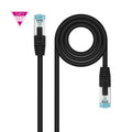 Cable de Red Latiguillo Cat.7 600MHZ LSZH SFTP PIMF AWG26, Negro, 30 cm