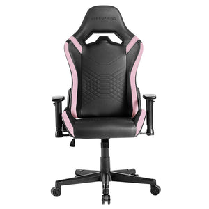 MGC-PRO, Silla Gaming Profesional, Acabado Cuero PU, Reposabrazos 2D y Respaldo Reclinable 135°, Cojines Lumbar y Cervical Soft-Touch, Ruedas XL y Pistón Gas Clase 4, Rosa