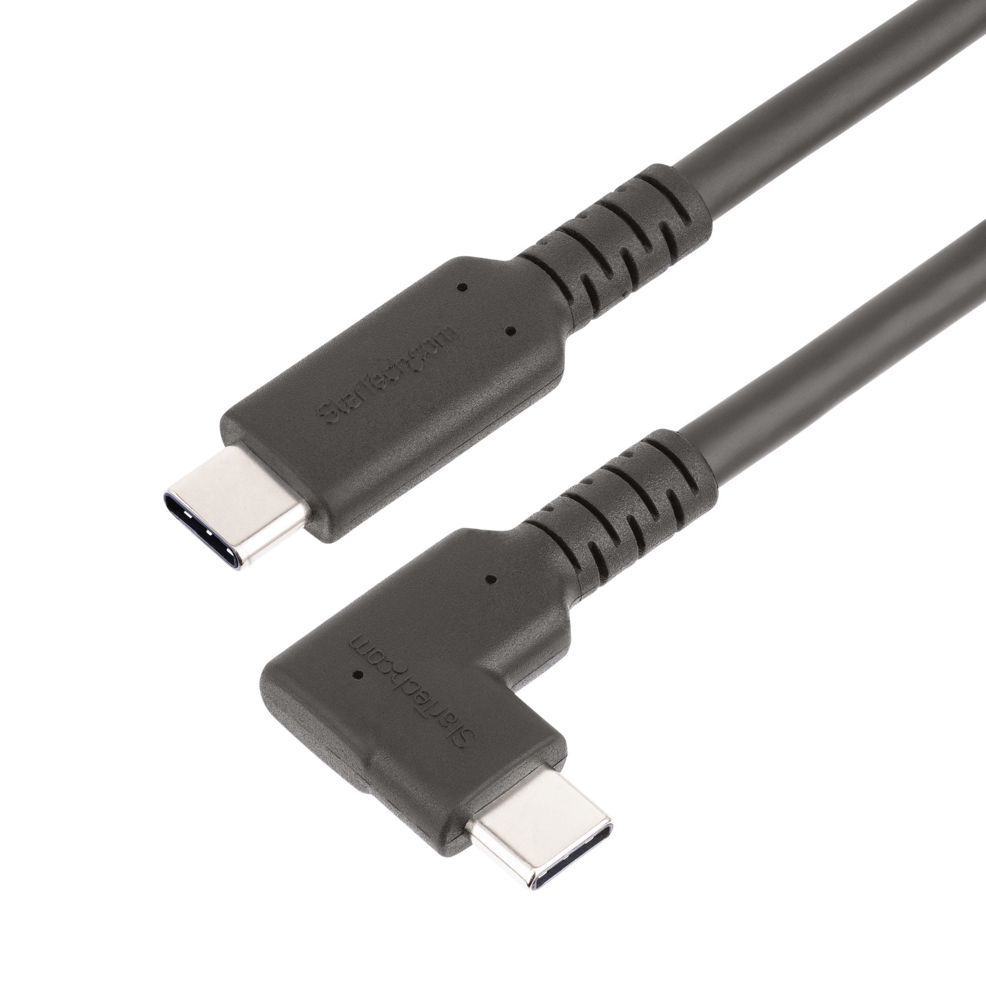 Cable USB-C de 1m - Acodado - USB 10 Gbps - Entrega de Alimentación de 100W (5A) - Modo Alt. de DP 8K 60 Hz / 4K 144 Hz - Cable USB Tipo C - Compatible con Thunderbolt