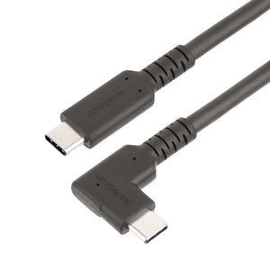 Cable USB-C de 50cm - Acodado - USB 10 Gbps - Entrega de Alimentación de 100W (5A) - Modo Alt. de DP 8K 60 Hz / 4K 144 Hz - Cable USB Tipo C - Compatible con Thunderbolt