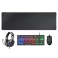 MCP-RGB3, Pack Gaming Teclado Fixed RGB + Ratón Gaming RGB Flow 3200 DPI + Auriculares Over-Ear RGB + Alfombrilla XXL, Negro, Idioma Español