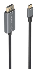 Cable Conversor Aluminio Bidireccional USB-C A DisplayPort 8K@60Hz, USB-C/M-DP/M, Negro, 1.8m