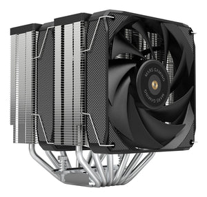 MCPU-XU6, Disipador CPU Doble Torre, TDP 350W, 2x Ventiladores de Aspas Híbridas y Rodamiento FDB de Cobre Hiperbalanceado, 6 Heatpipes Tecnología HCT ULTRA, Multisocket Universal, Negro