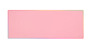 MMP224, Alfombrilla Gaming XXL 880x330mm, Diseño de Bordes Rainbow, Base Antideslizante de Caucho Natural, Superficie Nanotextil de Alta Precisión, Alfombrilla de Ratón Flexible, Rosa