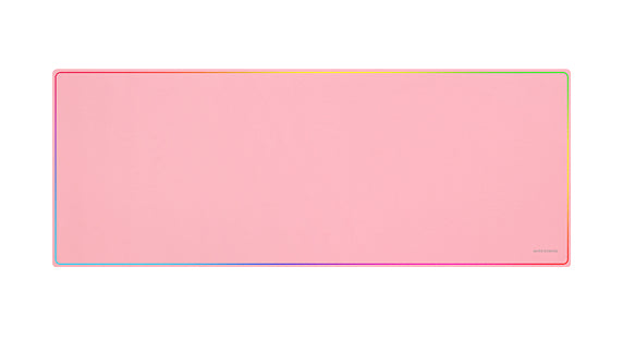 MMP224, Alfombrilla Gaming XXL 880x330mm, Diseño de Bordes Rainbow, Base Antideslizante de Caucho Natural, Superficie Nanotextil de Alta Precisión, Alfombrilla de Ratón Flexible, Rosa