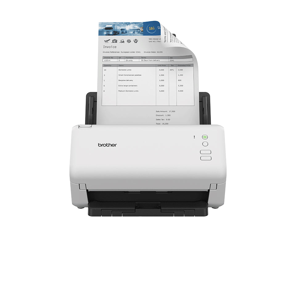 ADS-4100 escaner Escáner con alimentador automático de documentos (ADF) 600 x 600 DPI A4 Negro, Blanco