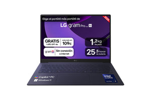 Gram Pro 16Z90TS-G.AU99B ordenador portatil Copilot+ PC Intel Core Ultra 9 288V Portátil 40,6 cm (16") 2.5K 32 GB LPDDR5x-SDRAM 1 TB SSD Wi-Fi 7 (802.11be) Windows 11 Home Gris