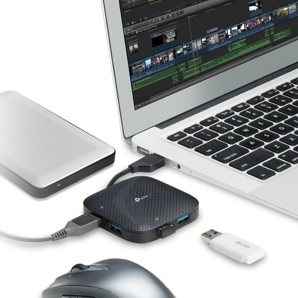 TP-Link UH400 hub de interfaz USB 3.2 Gen 1 (3.1 Gen 1) Type-A 5000 Mbit/s Negro