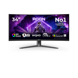 AGON PRO AG346UCD pantalla para PC 86,4 cm (34") 3440 x 1440 Pixeles Wide Quad HD QD-OLED Negro, Gris
