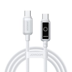 Joyroom Cable Intelligent Power‑Off 100 W USB‑C a USB‑C 1,2 m, Blanco