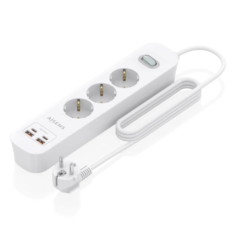 Aisens Regleta 3 tomas interruptor PD 2xUSBC 2xUSB