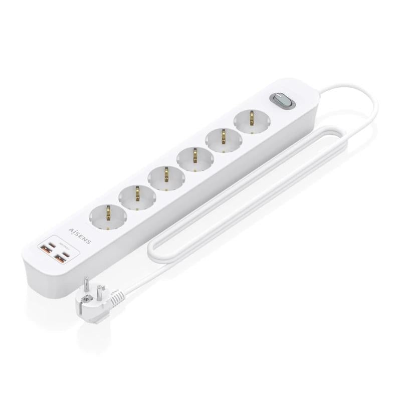 Aisens Regleta 6 tomas interruptor PD 2xUSBC 2xUSB