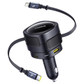 Baseus Enjoyment Max Cargador de Coche 90W con cables USB-C+Lightning y puertos USB-A+USB-C