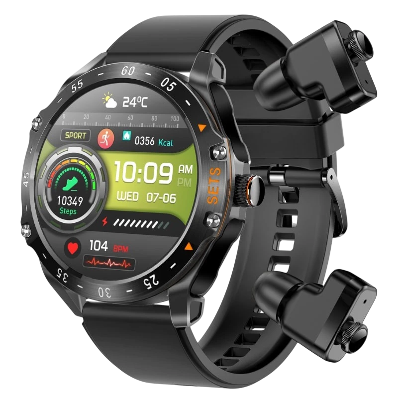 EIGIIS T95C Negro con Correa de Silicona y Auriculares