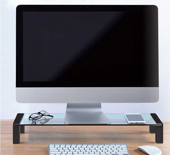SOPORTE MONITOR OFFICE BOX CRYSTAL AIR NEGRO