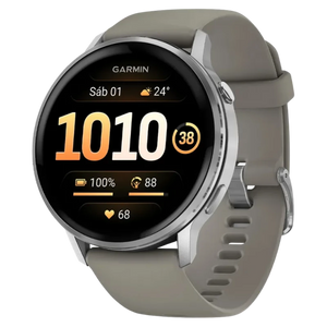 Garmin Venu 4 45 mm Plata con Correa de silicona gris Linterna LED integrada - Reloj Inteligente