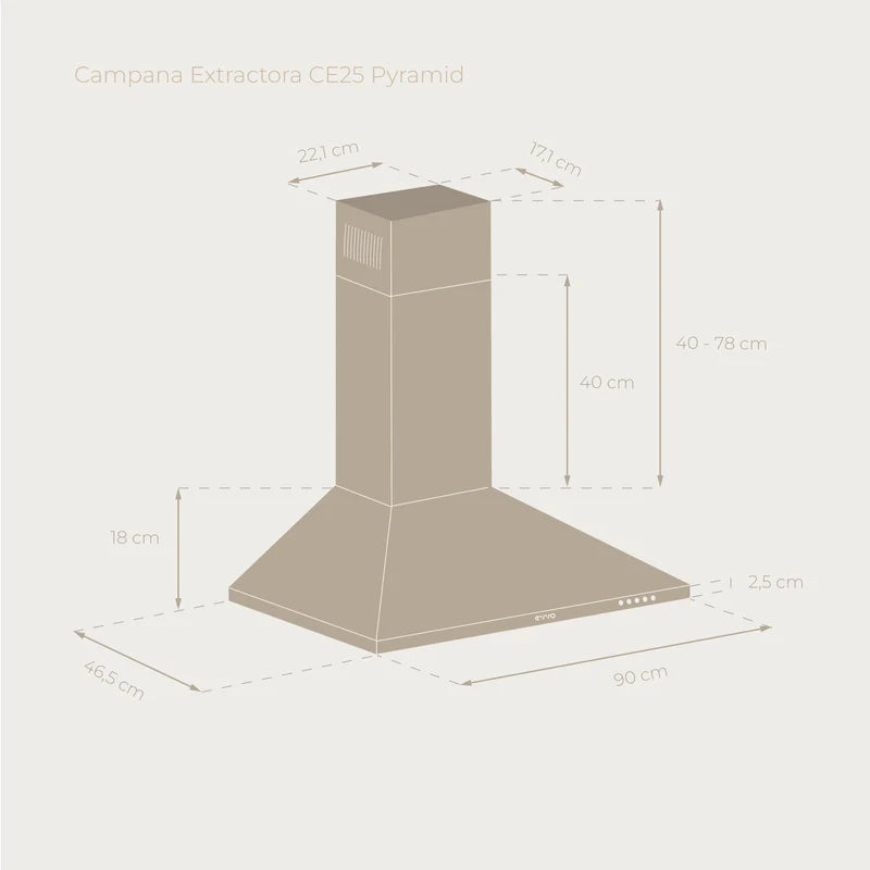 Campana Decorativa EVVO CE25 Pyramid