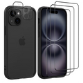 Pack de Accesorios iPhone 16 con 3 Protectores de pantalla + 3 Protectores de cámara + Funda Bumper