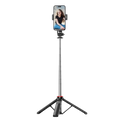 Palo Selfie C13D con Led, Trípode extensible 1.35m para Móviles y cámaras - con mando inalámbrico Negro