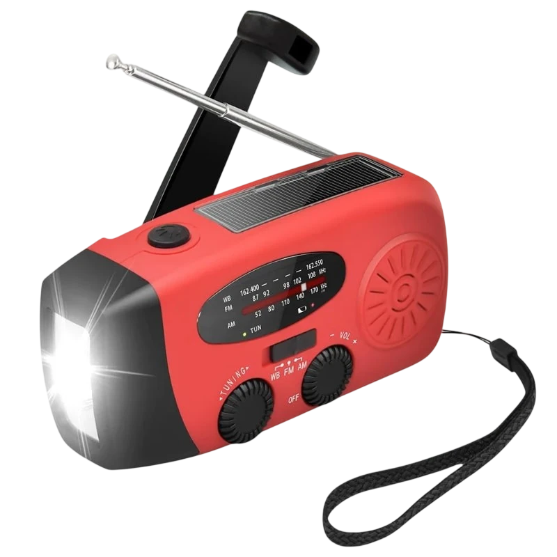 Stonego 2000mAh Rojo FM Radio de emergencia