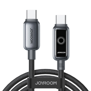 Joyroom Cable Intelligent Power‑Off 100 W USB‑C a USB‑C 1,2 m, Negro