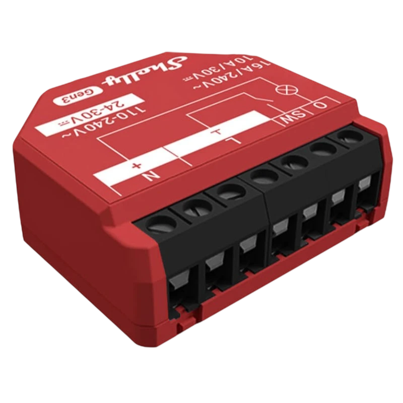 Shelly 1PM Gen3 Rojo WiFi Relé inteligente
