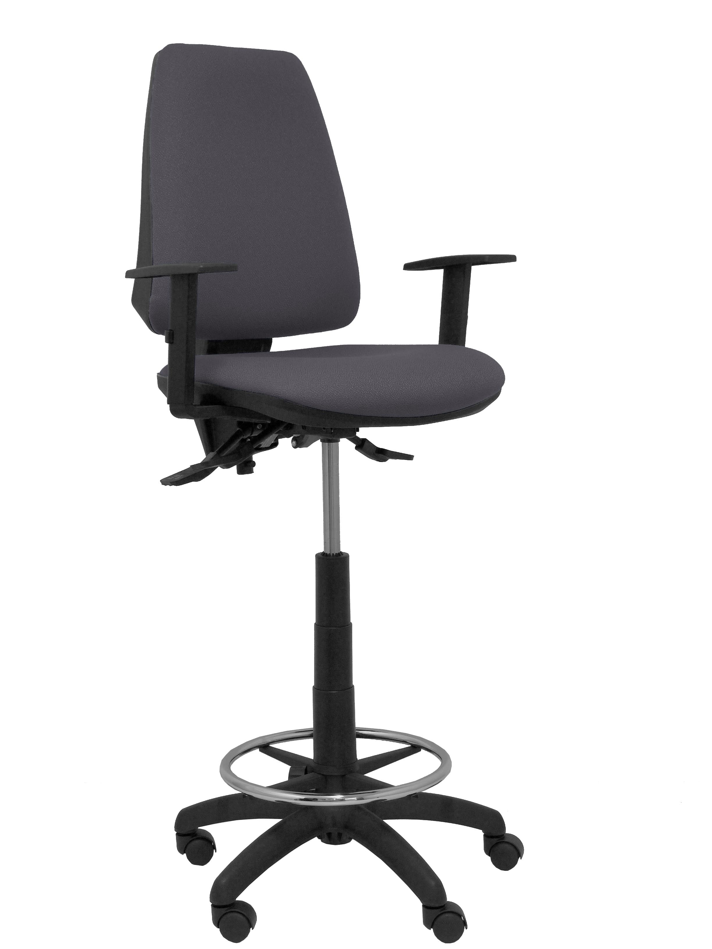 Taburete Elche S bali gris oscuro brazos regulables