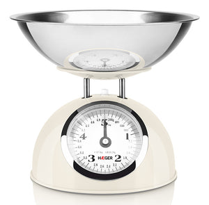 KS-CME.009A báscula de cocina Crema de color, Acero inoxidable Encimera Alrededor Báscula de cocina mecánica