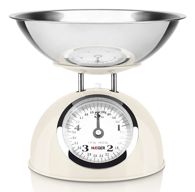 KS-CME.009A báscula de cocina Crema de color, Acero inoxidable Encimera Alrededor Báscula de cocina mecánica