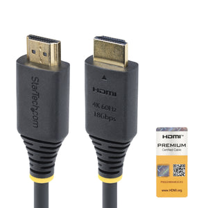Cable HDMI Premium Certificado de Alta Velocidad de 2m - 4K 60Hz - 144Hz - UHD - HDR10/HDCP 2.2/ARC - 18Gbps - Cable HDMI 2.0 para Monitor o TV - Recubrimiento TPE
