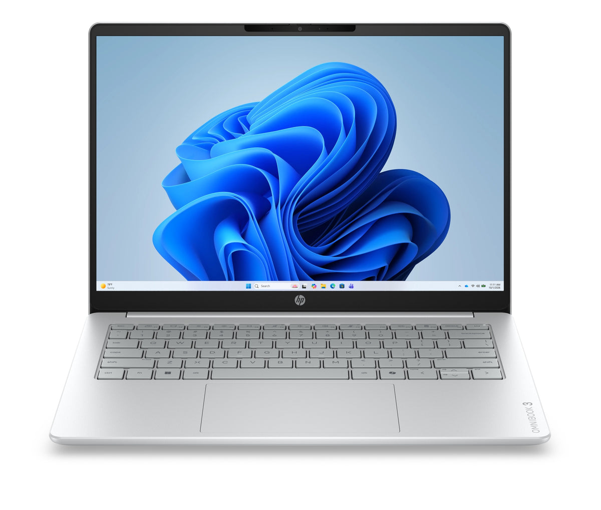 OmniBook 3 Laptop AI 14-ht0015nsx Intel Core Ultra 5 225U Portátil 35,6 cm (14") 2K 8 GB DDR5-SDRAM 256 GB SSD Wi-Fi 6 (802.11ax) Windows 11 Home AI PC Gris, Plata