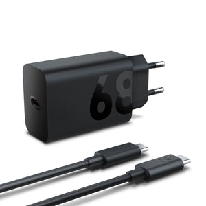 68W USB-C Wall Charger Tableta, Universal Negro Corriente alterna Interior