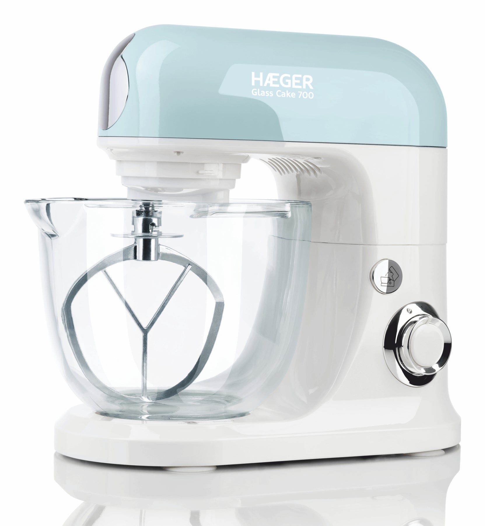 Glass Cake 700 Batidora de varillas 700 W Color aguamarina, Blanco