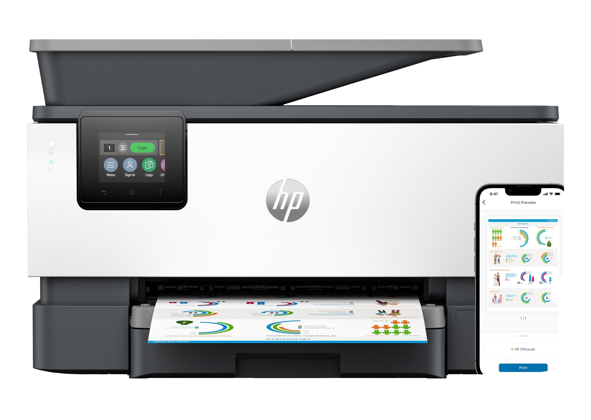 OfficeJet Pro 9120b Inalámbrico All-in-One Color Impresora, Impresión a doble cara  Copiadora y escáner