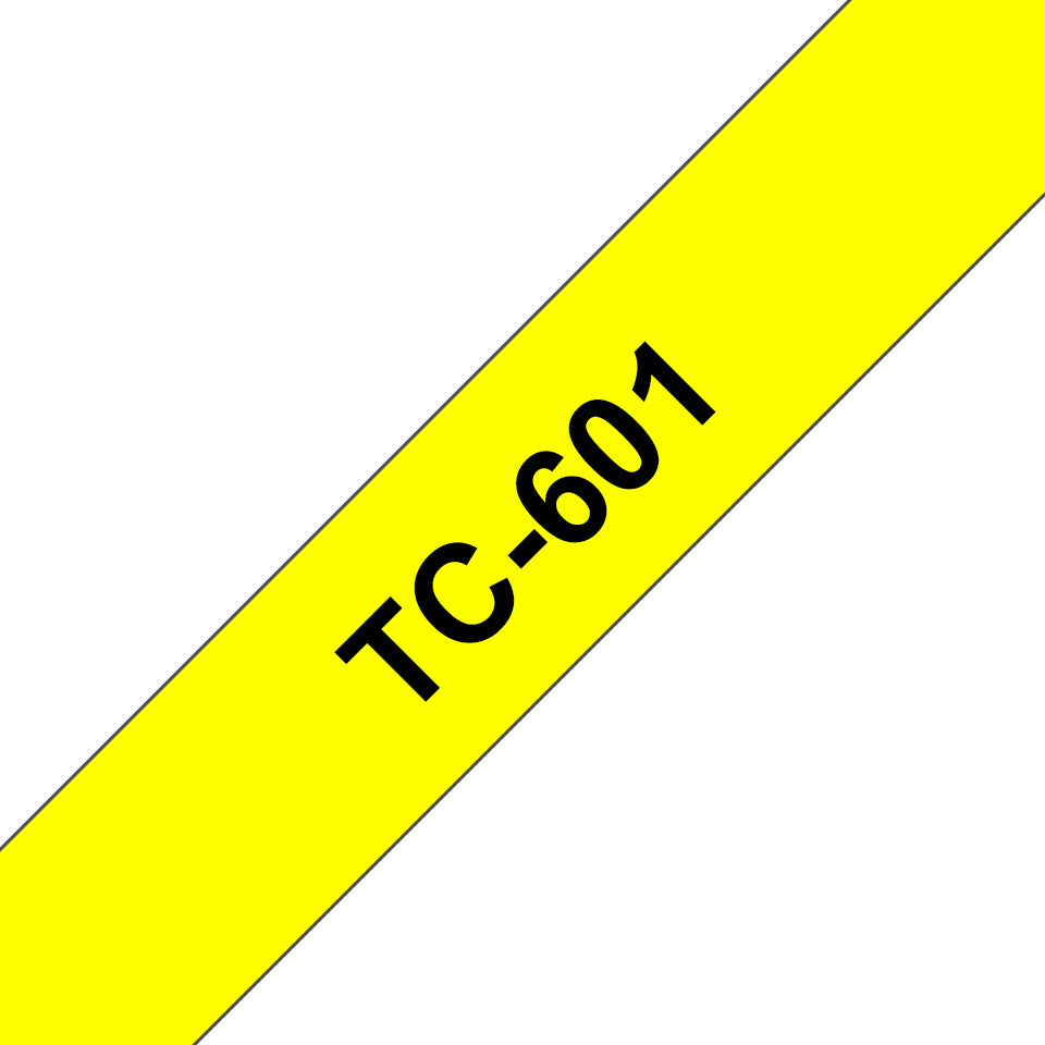 TC-601 cinta para impresora de etiquetas Negro sobre amarillo