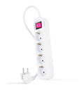 Regleta de enchufes de 4 tomas con interruptor, 1.4 metros Blanca