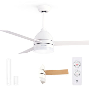 SKYECO-52 ventilador Blanco, Madera