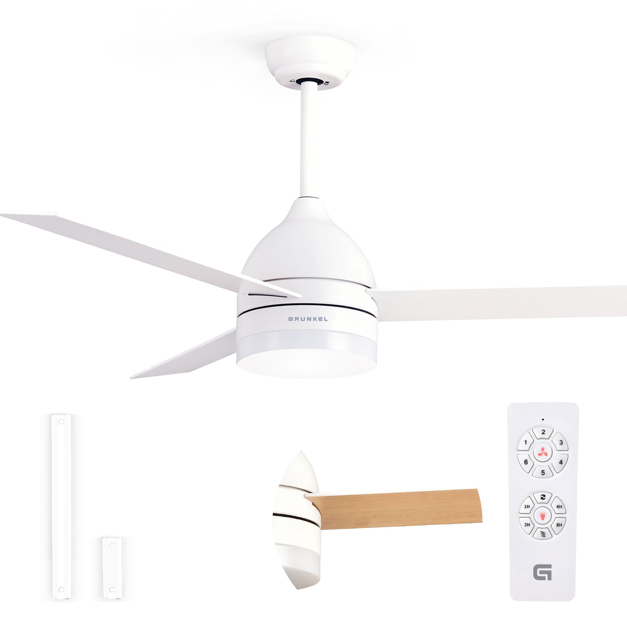 SKYECO-52 ventilador Blanco, Madera